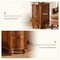 Dark Brown Wood Rectangular Side Table with 3 Drawers and Storage